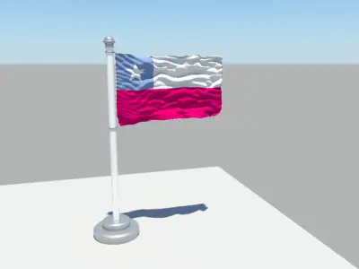 Chile flag 3D model