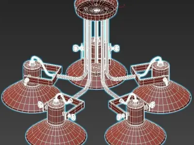 dauntaun five light ceiling fixture 3D model
