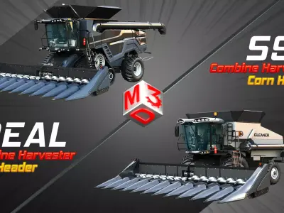 IDEAL - S96 - Combine Harvesters - Corn Harvester Head 2 in 1 3D Model Pack