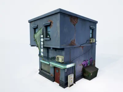 Urban House Low-poly 3D model