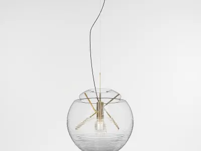 VITRUVIO virtuo chandelier in gold and glass 3D model