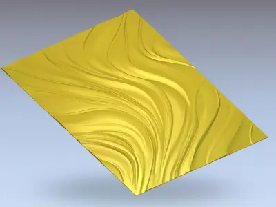 Abstract Wave Bas-Relief Wall Decor Set STL Mural CNC 398  3D model