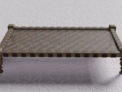 Treditional bed chaarpayi Low-poly 3D model