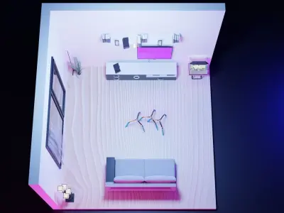 Living Room Free low-poly 3D model