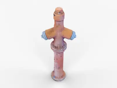 Fire Hydrant 3 Low-poly 3D model