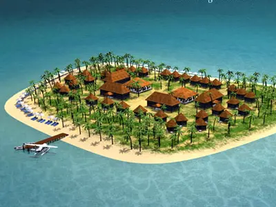 Island resort 3D model