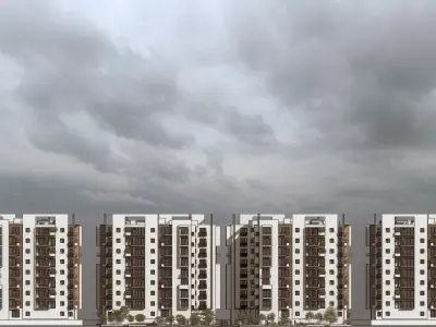 Modern apartment building  3D model