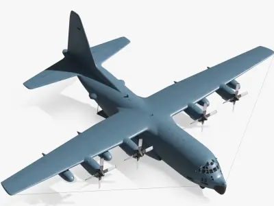 MC 130E Military Cargo Transport Aircraft Rigged for Maya 