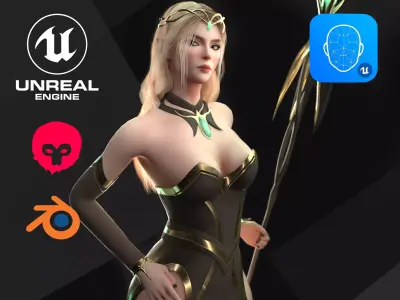 Elf Sorcerer - Game Ready Low-poly 3D model