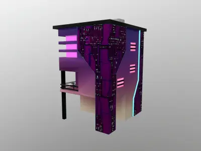 Cyberpunk City - Building 9 Low-poly 3D model