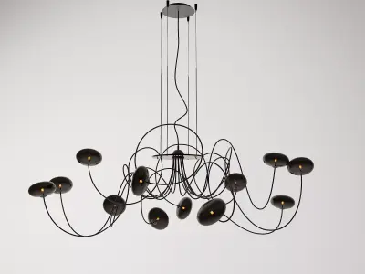 Bertjan Pot Drop Chandelier Organic Curve Glass Light Model 3D model