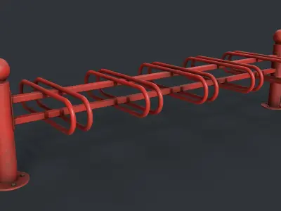Bike Rack 10 PBR Game Ready Low-poly 3D model