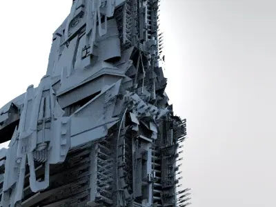 Moon Space colony Military base Tower   3D model