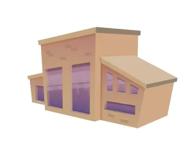 Cartoon House Low-poly 3D model 17