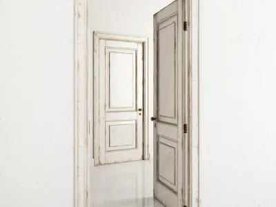 Old classic door 003 3D model