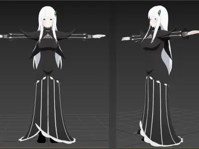 Echidna Re Zero VRChat 3D model