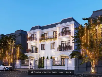 Exterior  night Scene 3D model  3D Model Pack