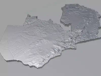 Zambia Terrain country  3D model