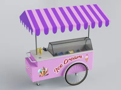 Ice Cream Carts Collection 3D model