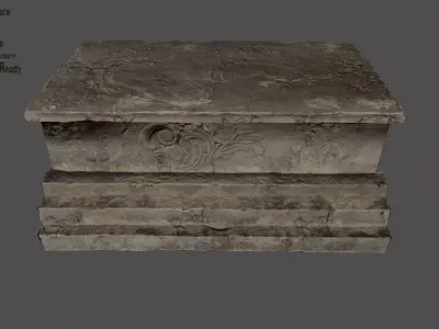 tomb 2 gravestone Low-poly 3D model