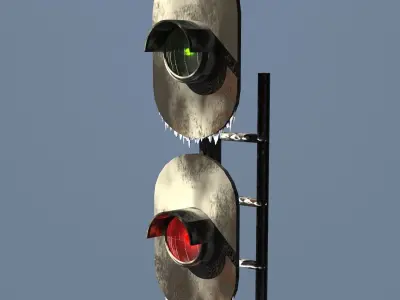 Traffic Light Snow 3D model