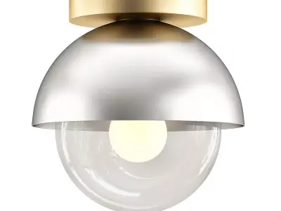 howes light flush mount in polished nickel and gold 3D model