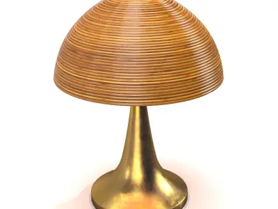 Large Bamboo Table Lamp 3D model