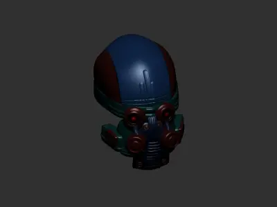 helmet high poly sculpt 3d printable ver 7 3D model 3D model 157
