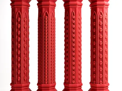 Octagonal Gothic Columns 3D print model