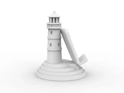 Lighthouse Phone Stand 3D Printable 3D print model