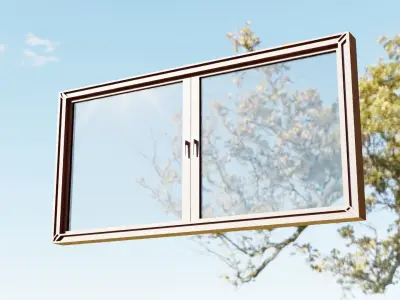 Simple Window With Materials Added 3D model