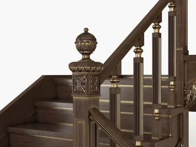 Stairs wooden - wooden Free 3D model