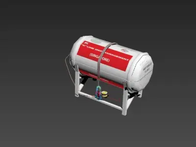 Life Raft Capsol box Low-poly 3D model
