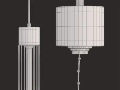 Cement Droplight Pendant  Low-poly 3D model