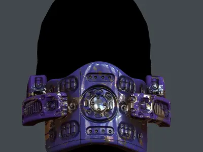 Helmet gas mask scifi military combat Low-poly Low-poly 3D model get