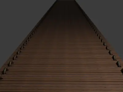 Rustic 3D Wooden Bridge - Detailed Blender Model Free low-poly 3D model