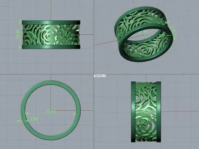 Rose Rings WR 06 3D print model