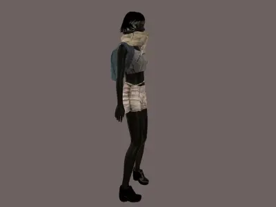 Sci-fi clothes with vestbag 3D model