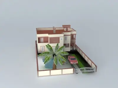 House Jasar Ulcinj light colors Free 3D model