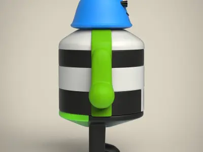 Robot with helmet 3D model