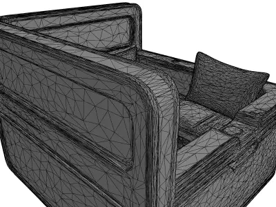 Futuristic Modular Corner Sofa Low-poly 3D model