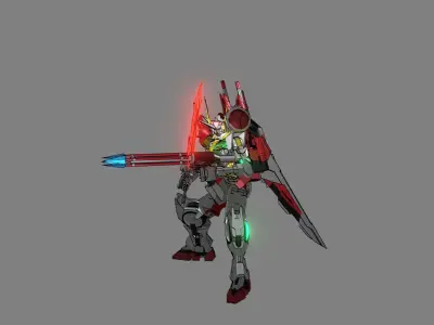 Attacker Gundam B 14 3D model