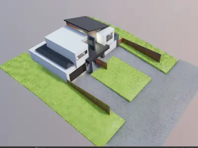 modern house building town house 3D model