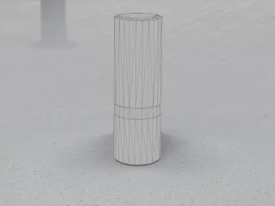 Low-Poly Blue Light Column 5 - Street Light Set-9 Low-poly 3D model