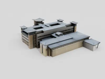 Royal Aberdeen Children Medical Hospital Low-poly 3D model