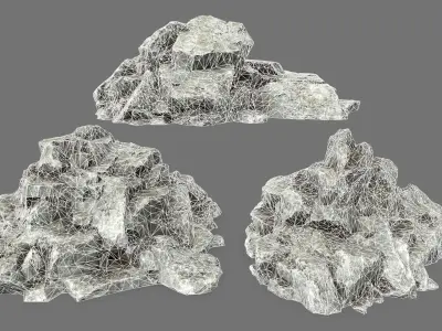 Rock Set Low-poly 3D model