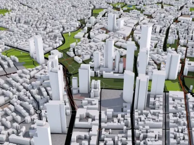 Frankfurt City of Germany Low-poly 3D model