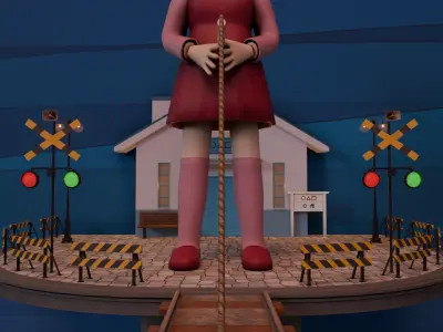 Squid Game Jump Rope Map 3D model