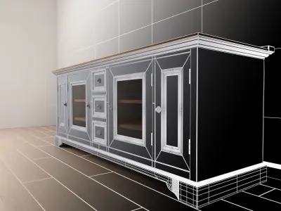 Rustic Entertainment center 3D model