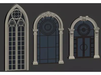 European-style doors and windows 3D model